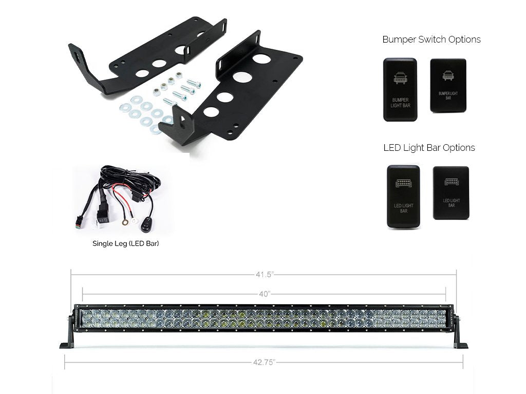 Cali Raised 14-21 TUNDRA 42" HIDDEN GRILLE CURVED LED LIGHT BAR BRACKETS KIT