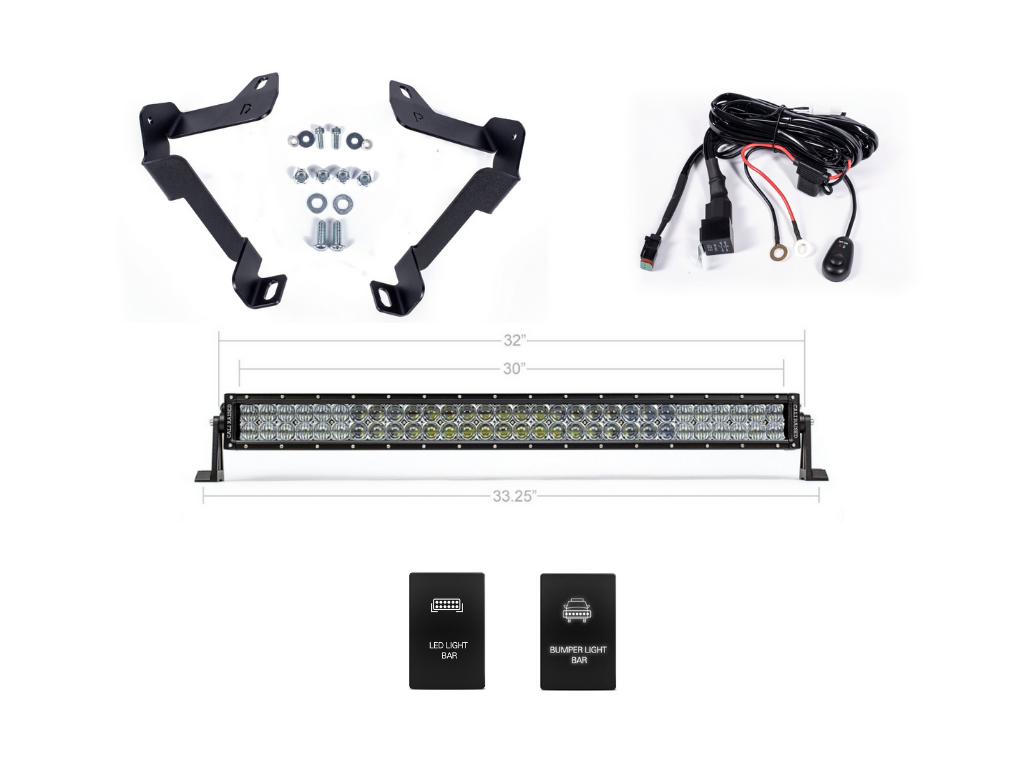 Cali Raised 14-21 TUNDRA 32" LOWER BUMPER HIDDEN LED LIGHT BAR BRACKETS KIT
