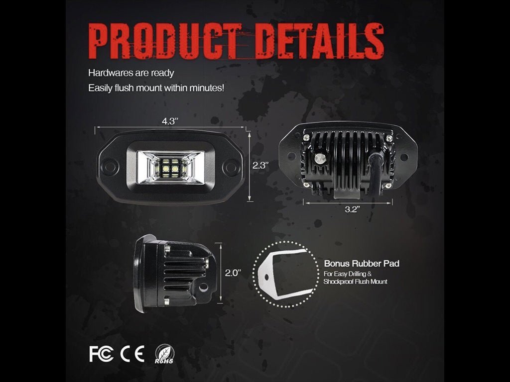 Cali Raised 20W Flood Flush Mount LED Pod