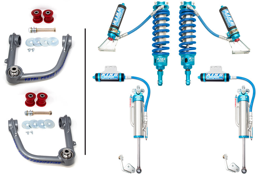2005-2015 2nd Gen Tacoma King 3.0 Front & Rear Shocks w/ Total Chaos Upper Control Arms