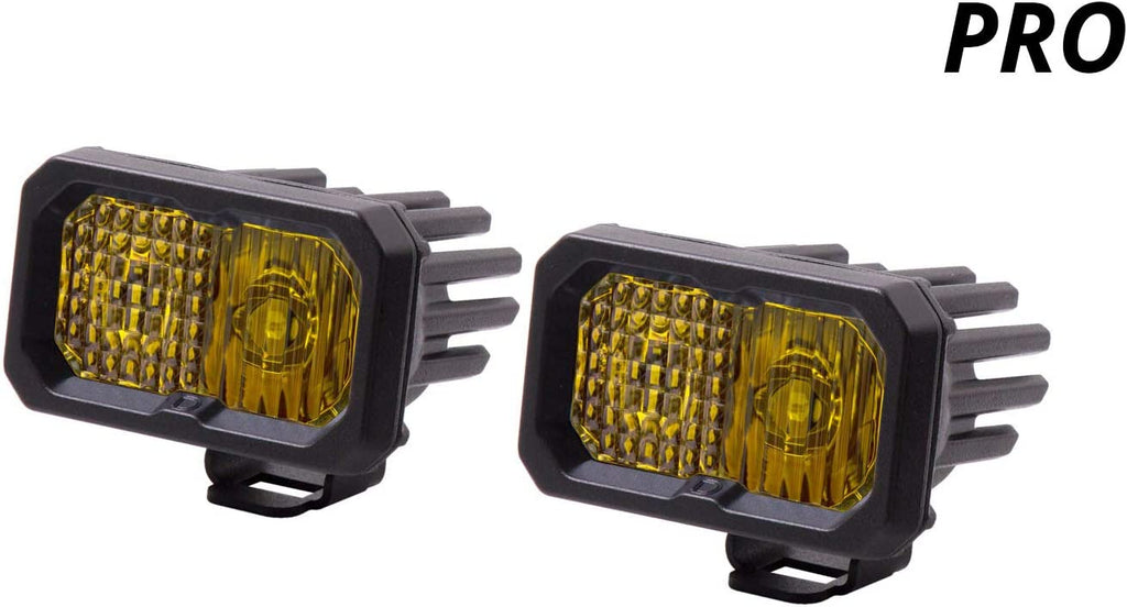 Diode Dynamics | Stage Series 2in LED Ditch Light Kit for 2016-2023 Toyota Tacoma, Pro Yellow