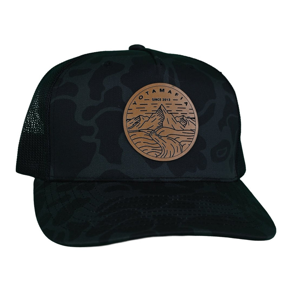 YM Mountain Stream Black Camo & Mesh Trucker Hat