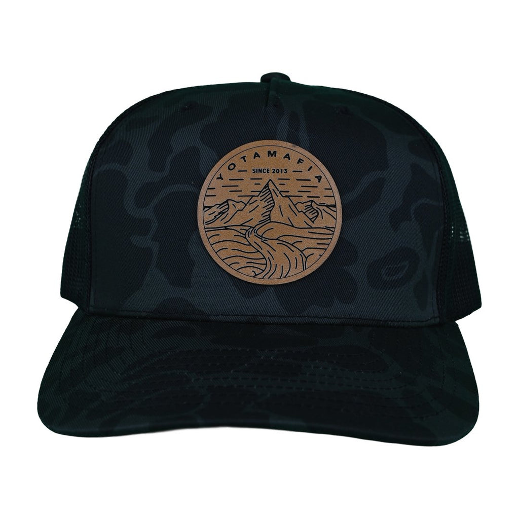 YM Mountain Stream Black Camo & Mesh Trucker Hat