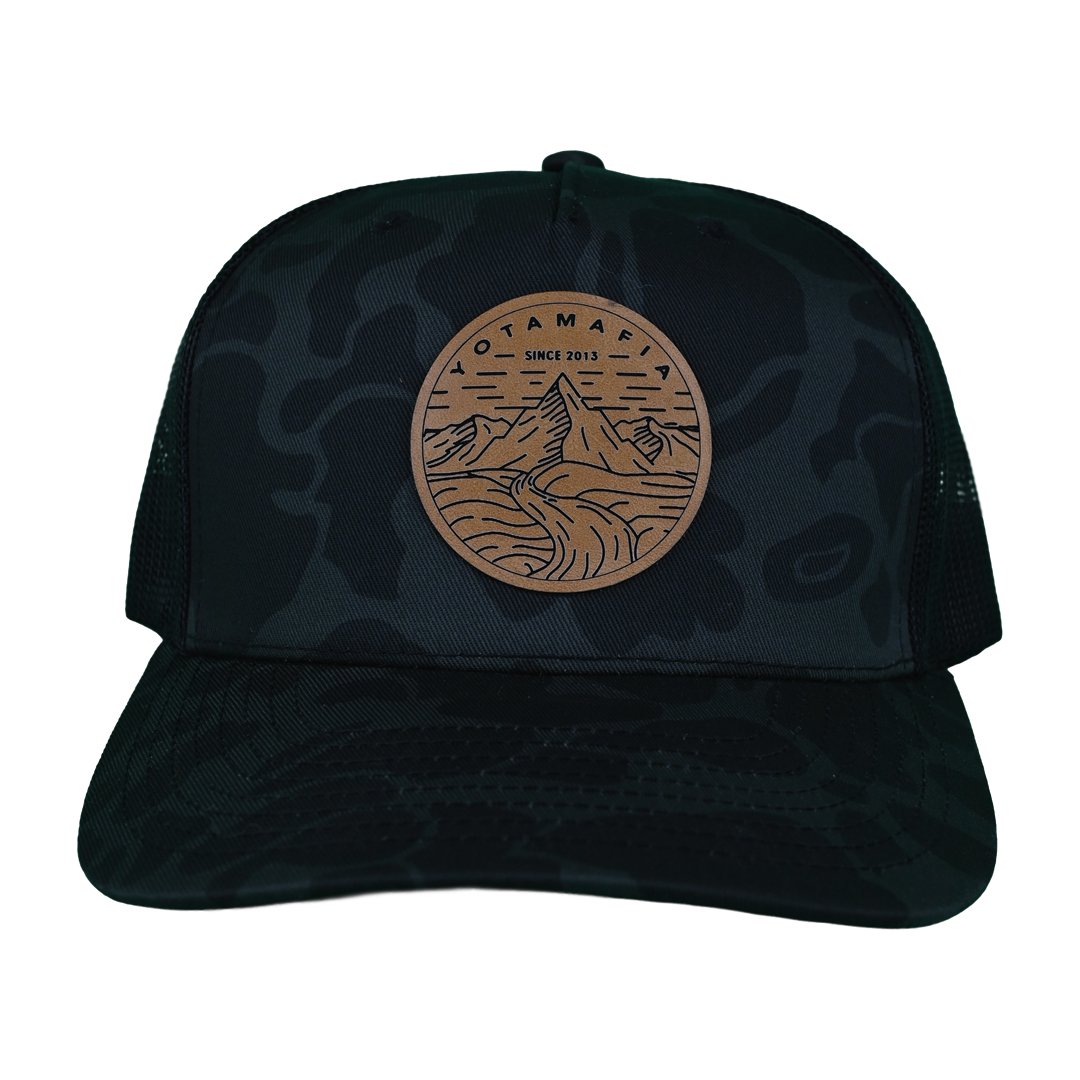 YM Mountain Stream Black Camo & Mesh Trucker Hat