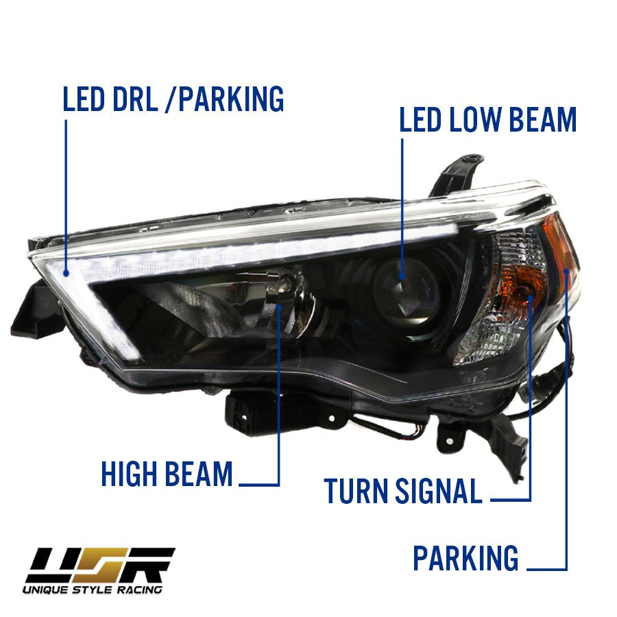 USR DEPO 5th Gen 4Runner Built-In LED Low Beam Projector Headlight