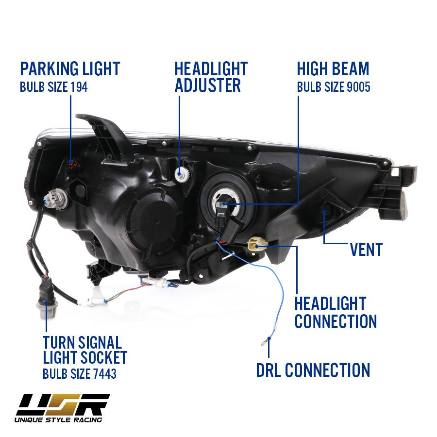 USR DEPO 5th Gen 4Runner Built-In LED Low Beam Projector Headlight