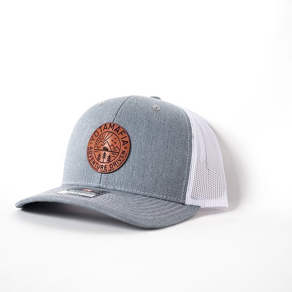 Adventure Driven Circle Patch Hat | Heather Grey / White
