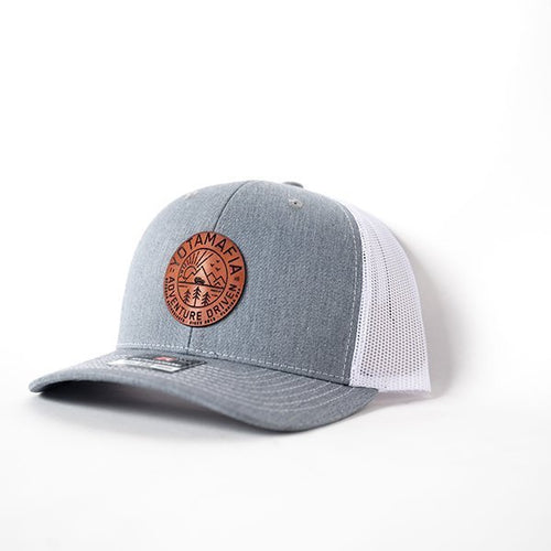 Adventure Driven Circle Patch Hat | Heather Grey / White
