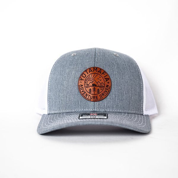 Adventure Driven Circle Patch Hat | Heather Grey / White