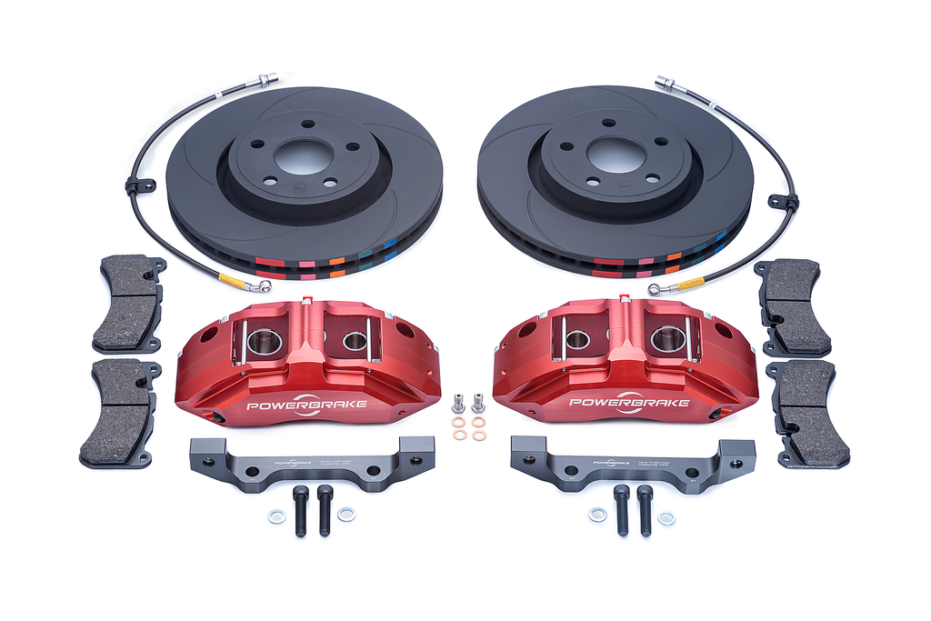 Big Brake Kit Upgrade (one-piece rotors, machined billet calipers, and extended brake lines)