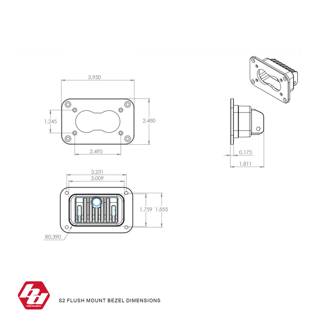 Baja Designs S2 Flush Mount Bezel Kit | Universal