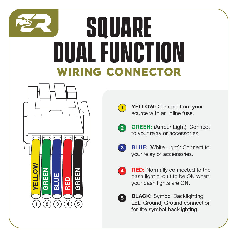 Square Style Dual Function Toyota OEM Style "AMBER & WHITE" Switch