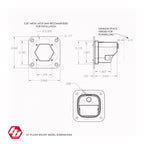 Dimensions of the Baja Designs S1 flush mount bezel