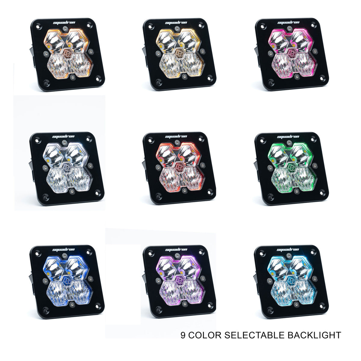 Baja Designs Squadron 2.0 Sport Black Flush Mount LED Auxiliary Light Pod - manufacturer image 95230