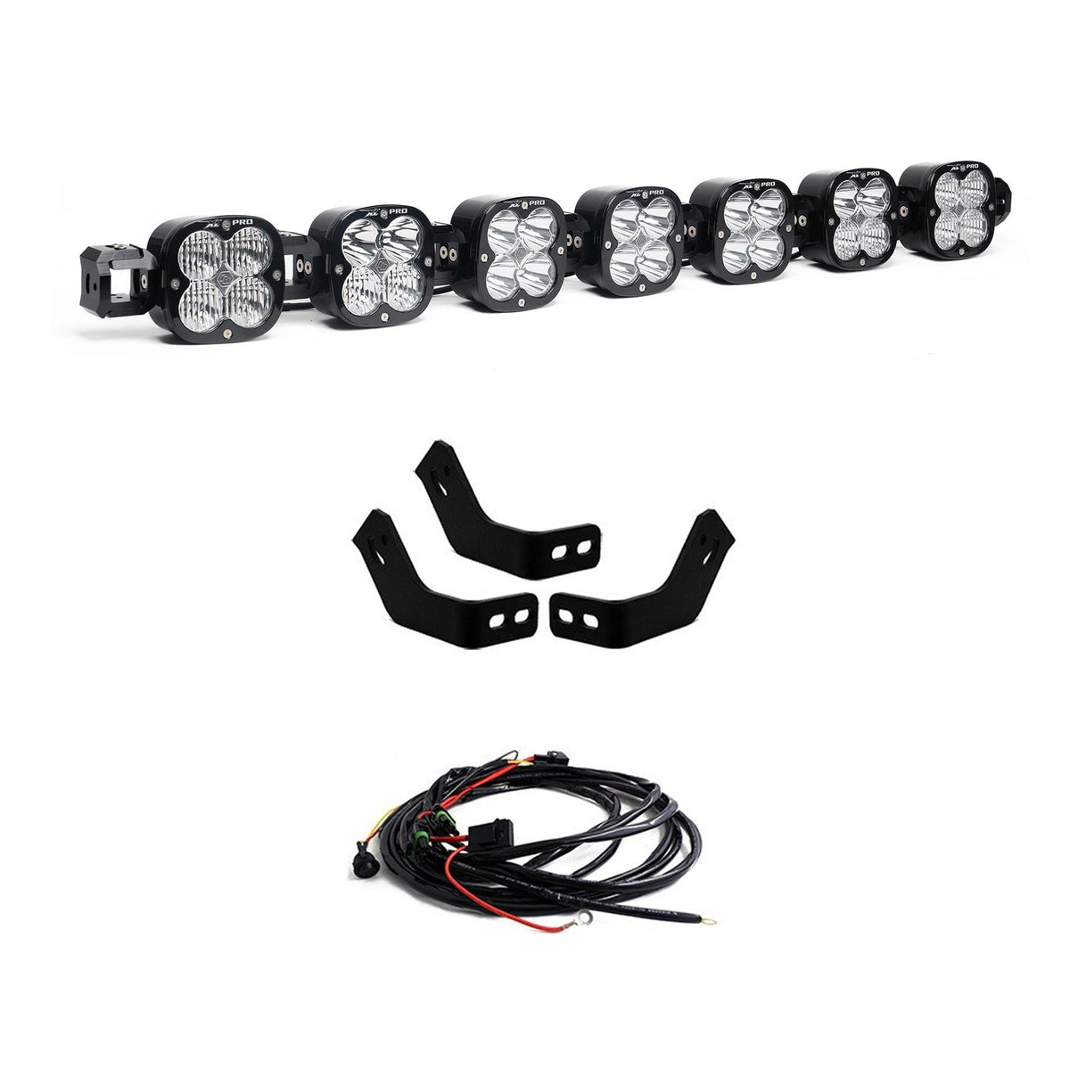 Baja Designs Toyota 7XL Linkable Roof Light Bar Kit For Prinsu Rack - Toyota 2010-24 4Runner; 2007-14 FJ Cruiser; 2005-23 Tacoma; 2007-21 Tundra - XL Pro Linkable, Multi Pattern, Clear