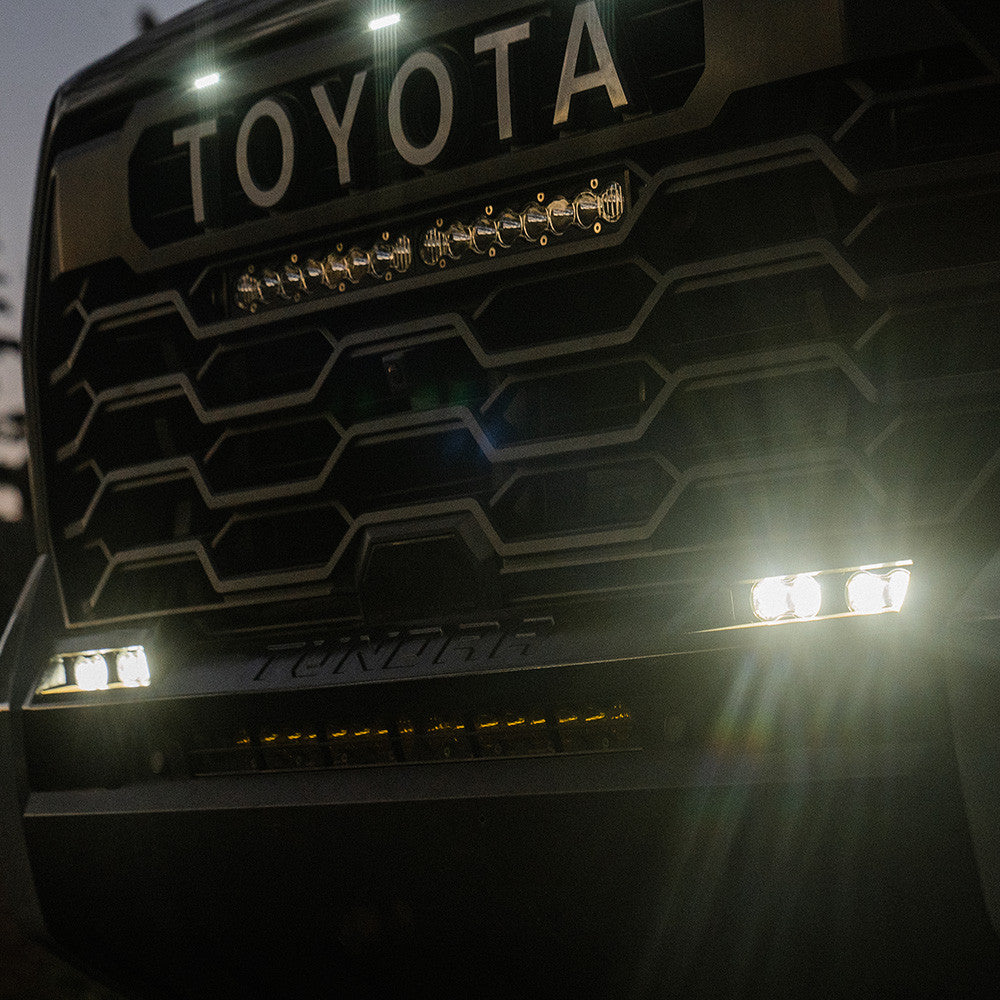Lights turned on at night Toyota Tundra S2 SAE Fog Replacement LED Light Kit | Baja Designs
